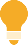 A simple, flat design icon of an orange light bulb on a white background. The light bulb, symbolizing innovation and ideas often associated with starting a business, has a solid orange body with a slightly wider base in a lighter shade, representing the screw cap. The design is minimalistic with no details or text.