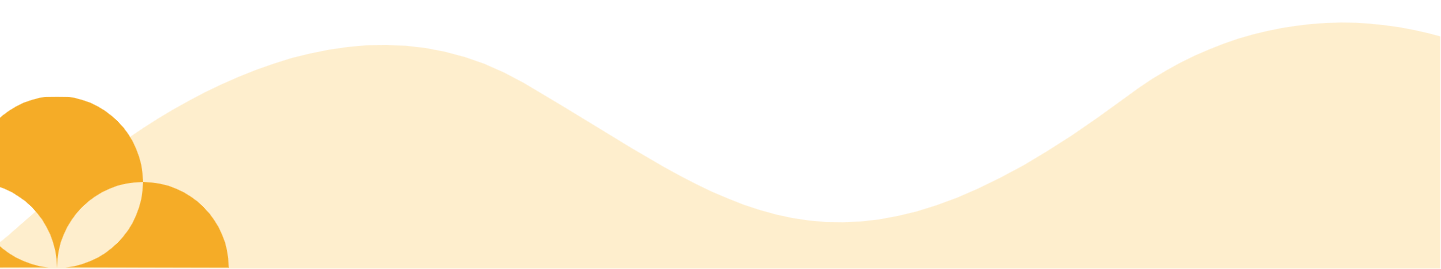Abstract image featuring a beige background with two orange and white semi-circles on the left lower corner, and a flowing wavy pattern in light yellow stretching horizontally across the middle. The minimal and modern design perfectly captures the dynamic spirit of women in business.