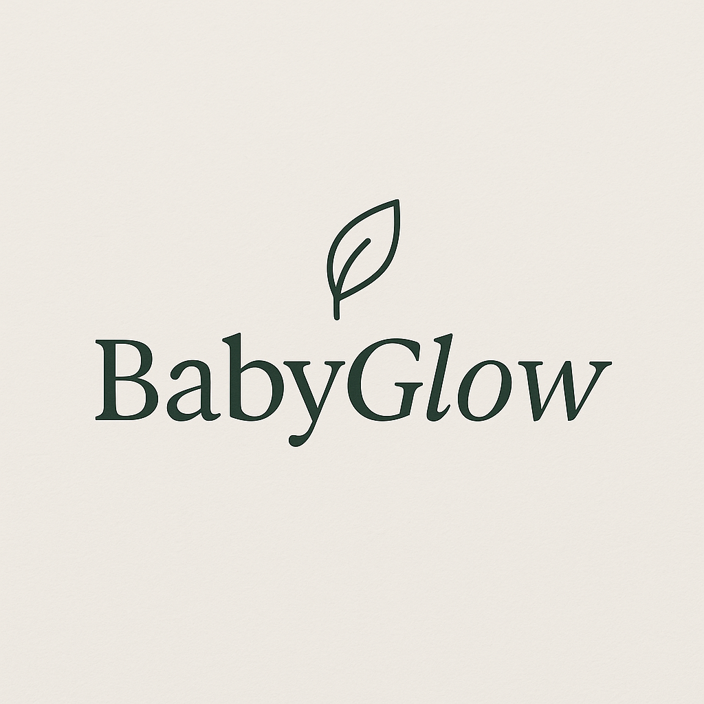 BabyGlow Logo with Leaf Emblem